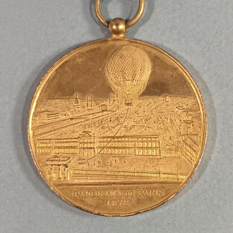 MEDAILLE SOUVENIR DE MON ASCENSION DANS LE GRAND BALLON CAPTIF A VAPEUR DE Mr HENRI GIFFARD 1878 PANORAMA DE PARIS